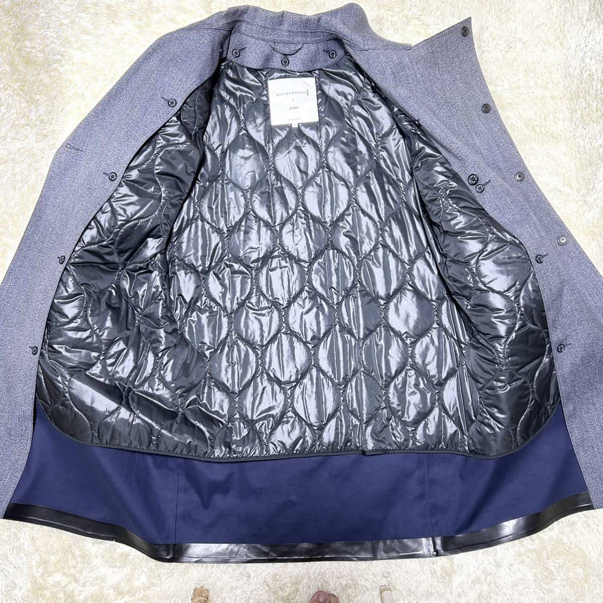MACKINTOSH×HYKE резина скидка пальто с отложным воротником подкладка имеется длинное пальто серый 2 размер 