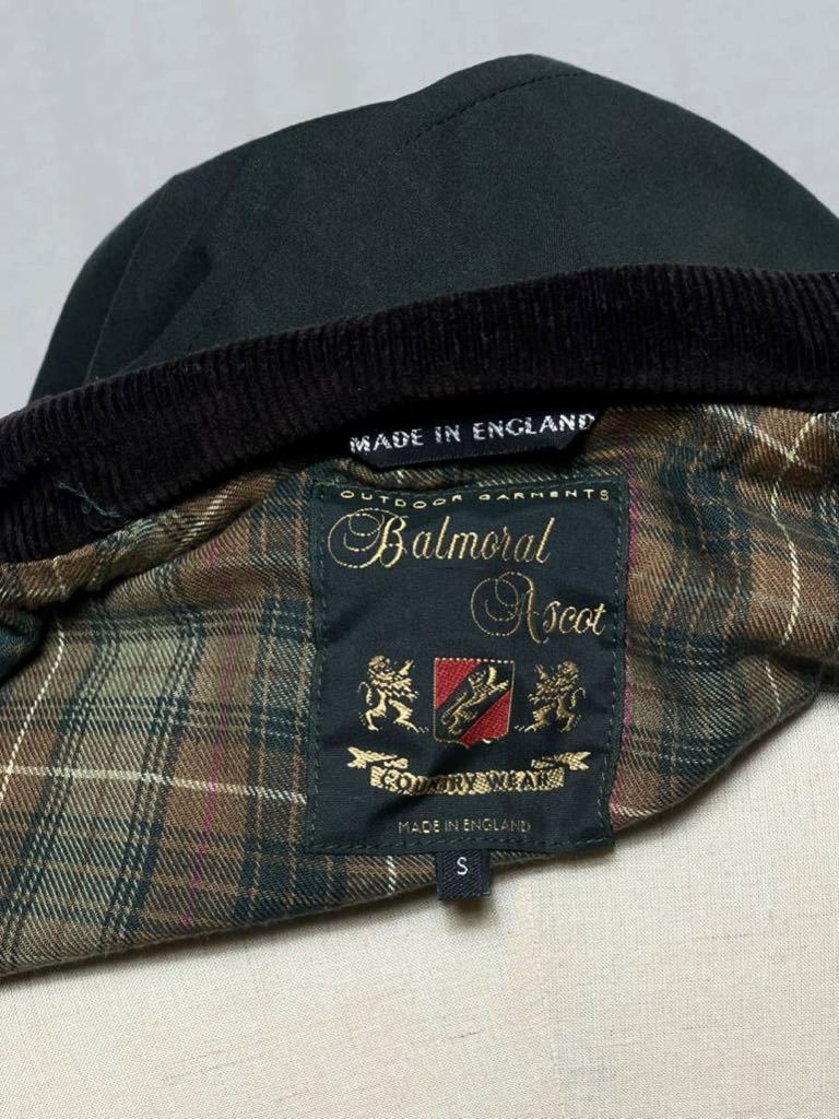 【Balmoral Ascot】英国製 バルモラルアスコット ハリントンジャケット オイルド スウィングトップ ダークグリーン 裏地チェック S_画像8