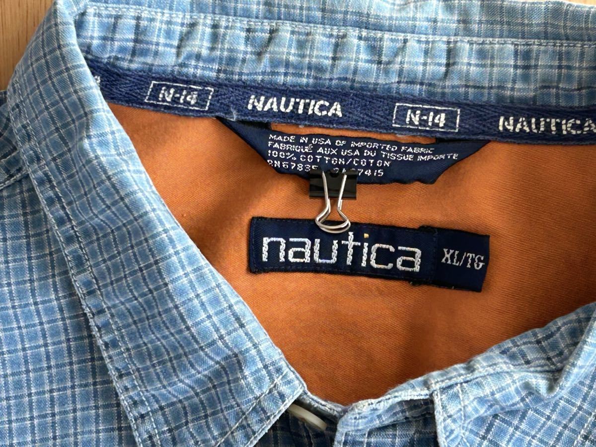 ヴィンテージ　NAUTICA ノーティカN-14 ギンガムチェックシャツ　ビッグシルエット　XL_画像5