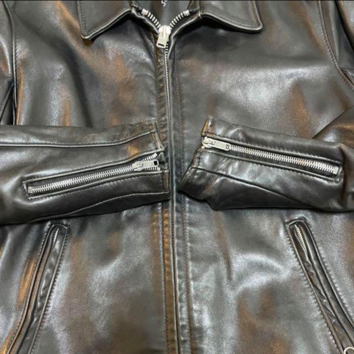 美品 schott 廃盤152シングル ライダース襟付胸ポケット無し 38 美品 schott 廃盤152シングル ライダース襟付胸ポケット無し 38
