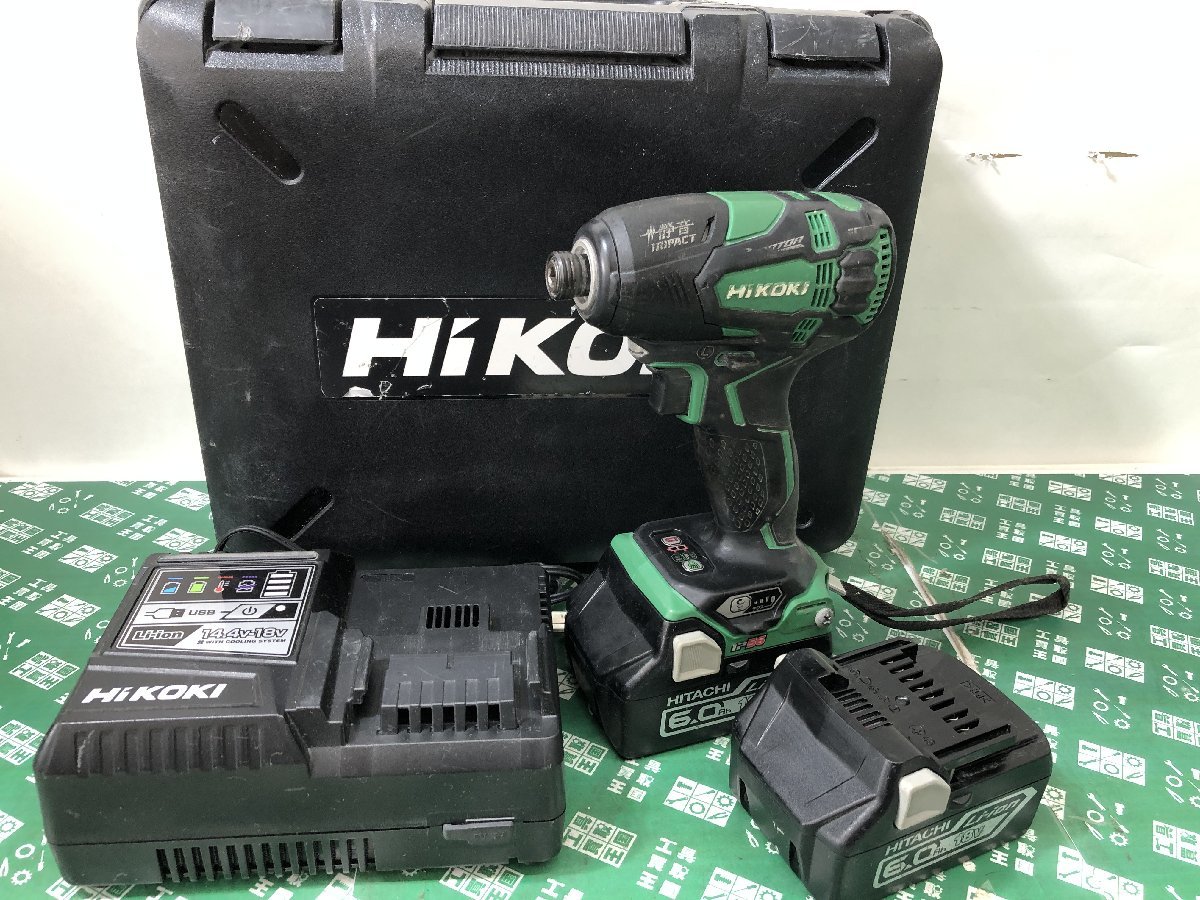 中古品 電動工具 ★HiKOKI コードレス静音インパクトドライバ WHP18DBL(2LXPK) 電ドラ、電気工事 ITT8TO2T75FA_画像1