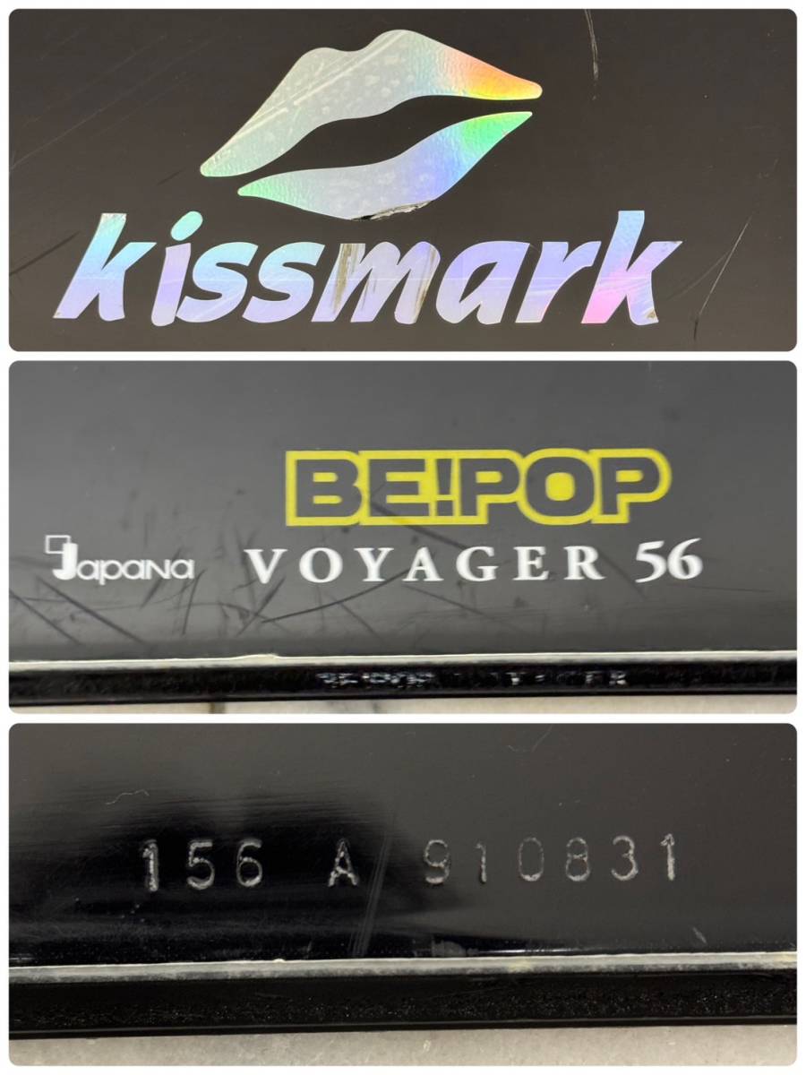 現状品 kissmark キスマーク スノボ スノーボード 板 BE!POP VOYAGER 56 156cm PLASMA クリッカー バインディング 231206A_画像9