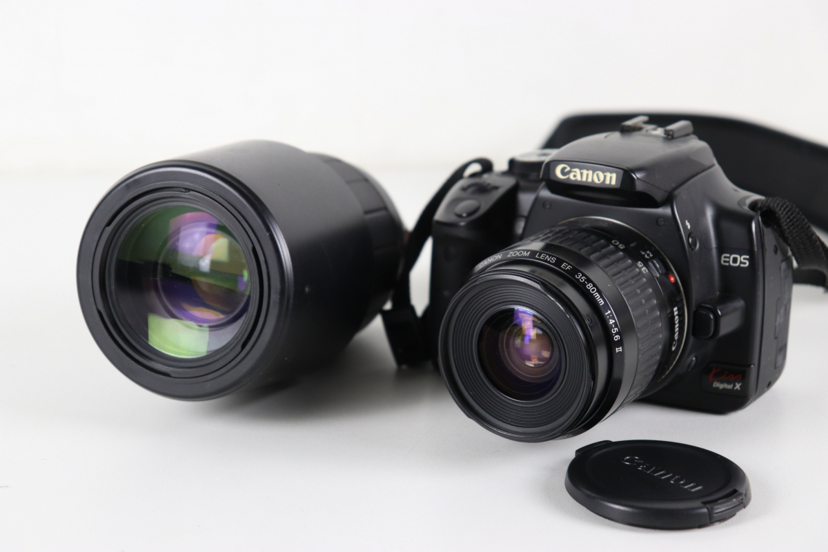 【通電OK】Cannon EOS DS126151 キャノン 一眼レフカメラ レンズ 70-300mm 1:4-5.6 マニュアルフォーカス 004JSEO35_画像1