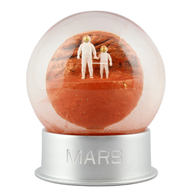 オブジェ MARS DUST GLOBE マーズ ダストグローブ 火星のスノーグローブ ドーム直径10cm ガラス、ポリレジン ス