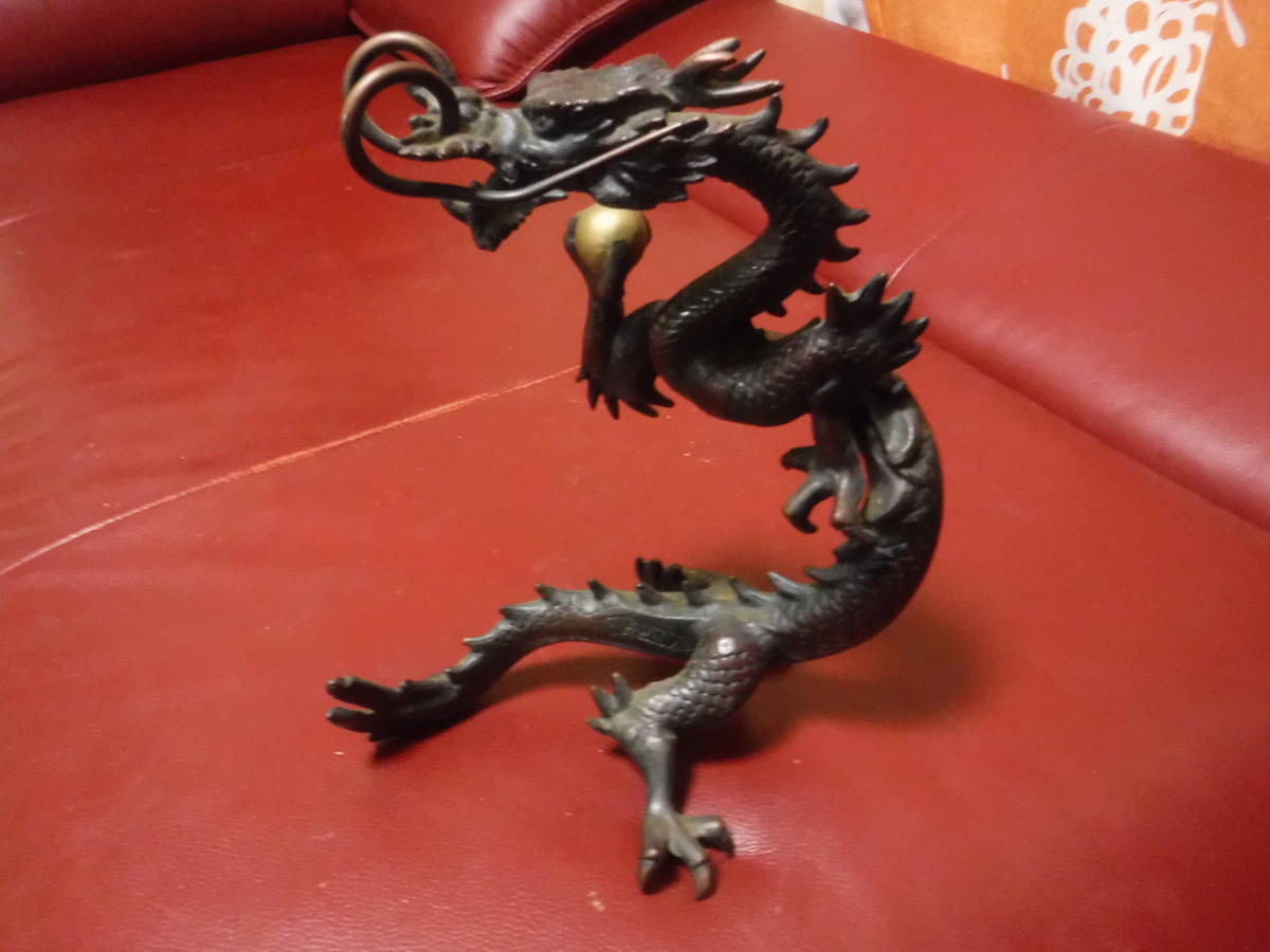 龍 竜　ドラゴン　置物 三本爪 　縁起物　高さ　約２５ｃｍ　幅　約１５ｃｍ　横　約２０ｃｍ_画像5