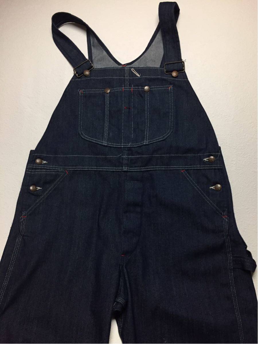 * MONTGOMERY WARD * 70smongome Lee word Vintage original dark blue Denim overall all-in-one w34-36 degree 