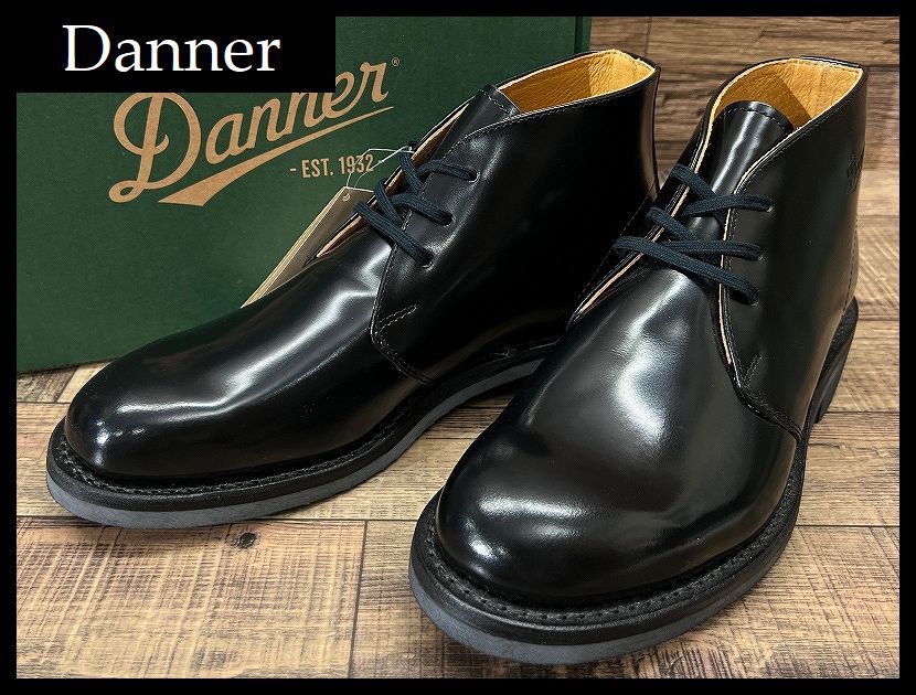 送無 新品 Danner ダナー D214501 日本製 WHEELER ウィーラー Vibram ビブラム タイガム ソール ガラス レザー チャッカ ブーツ 黒 27.0 ①_画像1