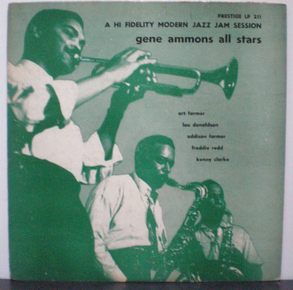 【US-Orig】PRESTIGE LP211 ★ ART FARMER・GENE AMMONS ALL STARS /Jam Session (F Redd,K Crarke)★ DG・耳・７E・フラット・RVG・10吋_画像1