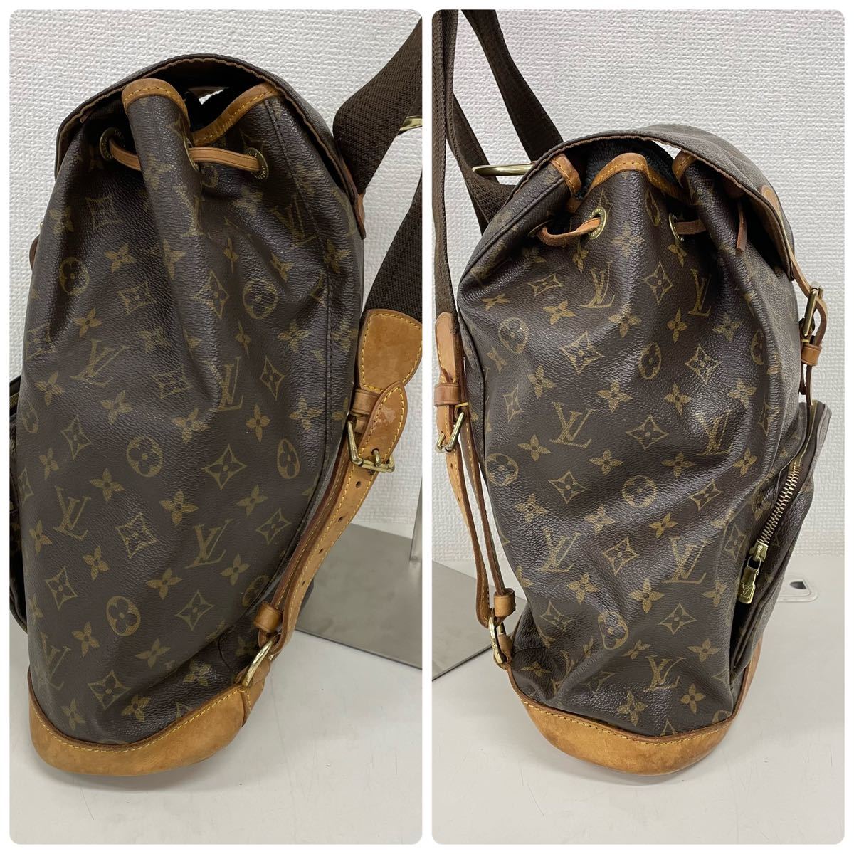 LOUIS VUITTON ルイヴィトン モノグラム モンスリGM リュックサック M51135 ブラウン系 キャンバス_画像3