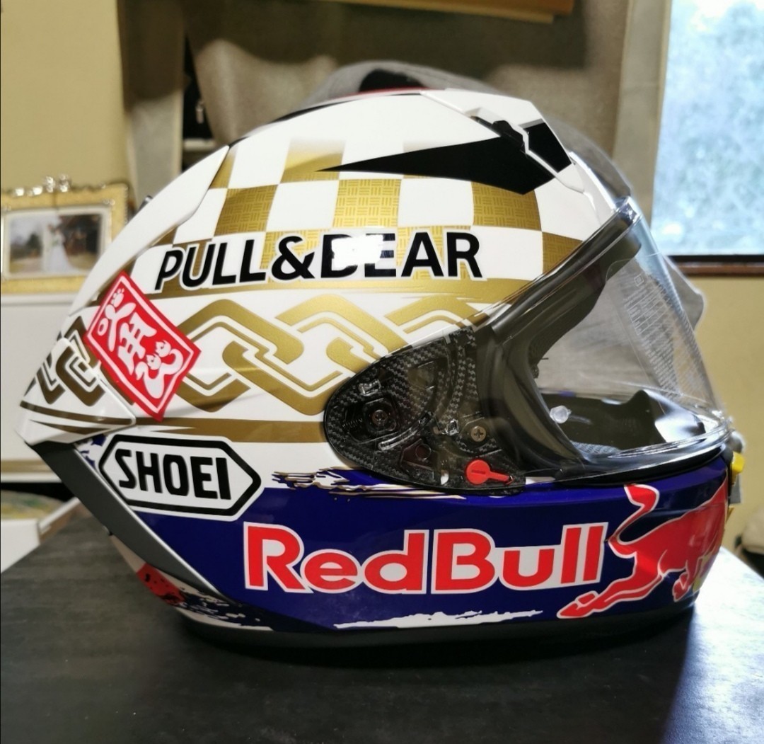 ☆限定1個☆SHOEI？ショウエイX-FIFTEENデザインマルク・マルケスモテギ4レッドブルロゴ入りカラーRedBull Lサイズ新品未使用_画像1