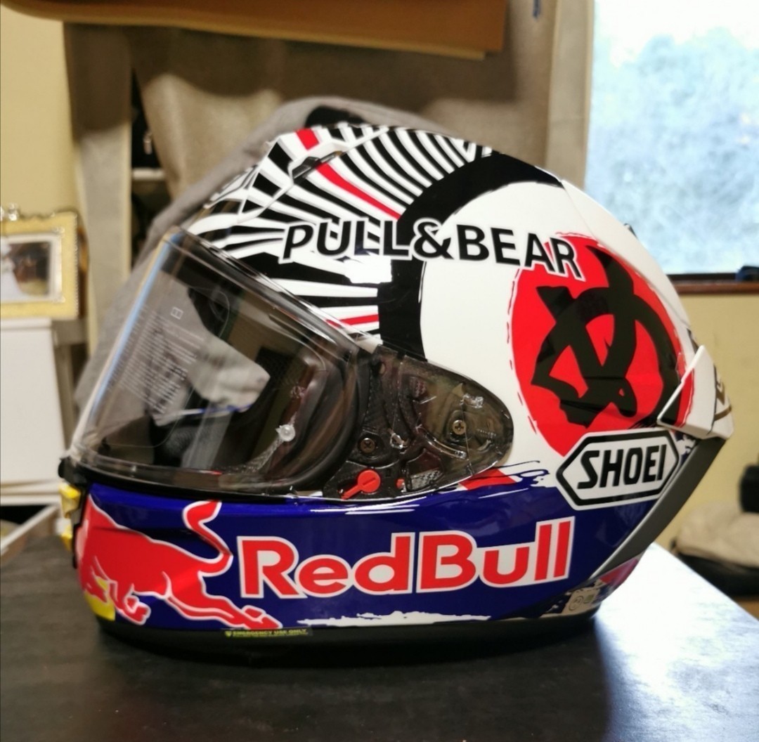 ☆限定1個☆SHOEI？ショウエイX-FIFTEENデザインマルク・マルケスモテギ4レッドブルロゴ入りカラーRedBull Lサイズ新品未使用_画像2