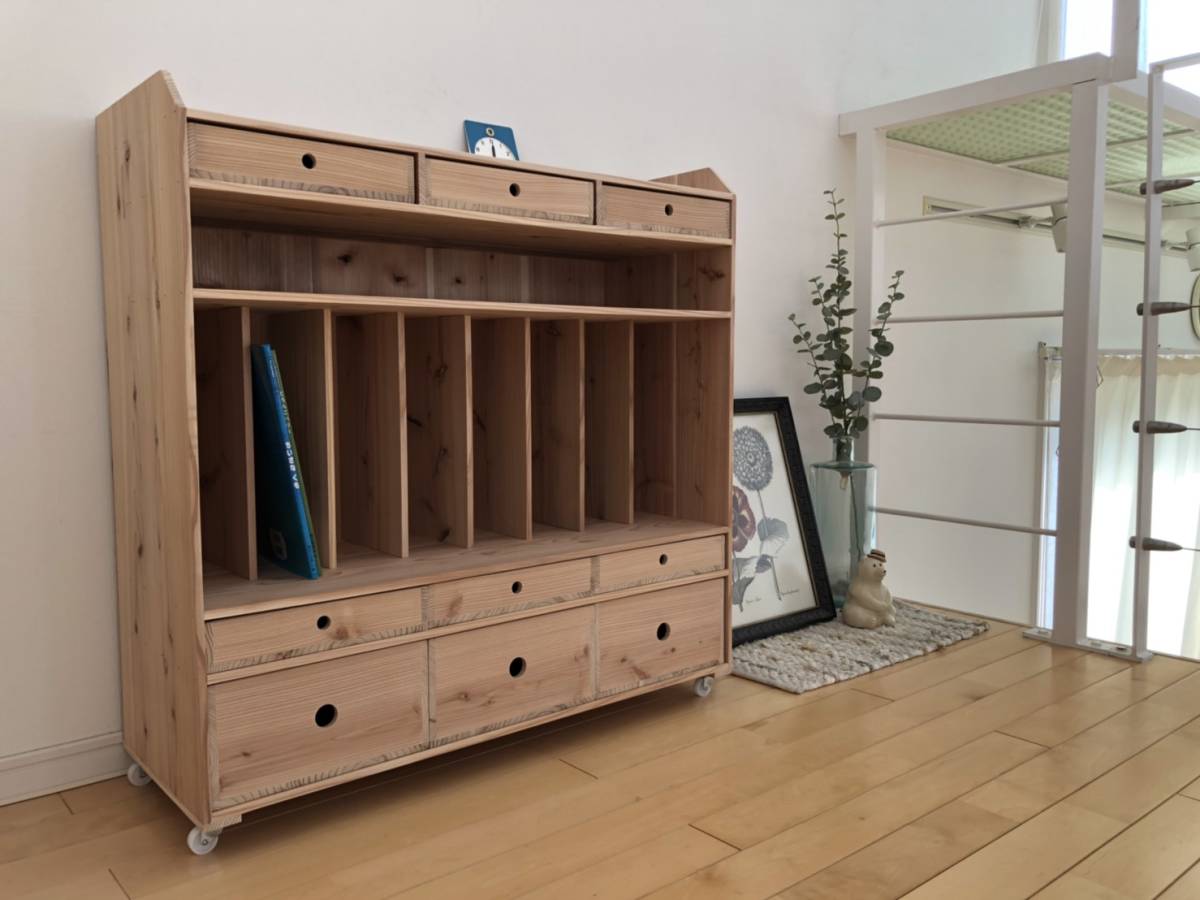 * size modification possibility * wooden knapsack storage rack ⑤ natural wood caster Wagon writing desk order possibility order possible size modification possible 