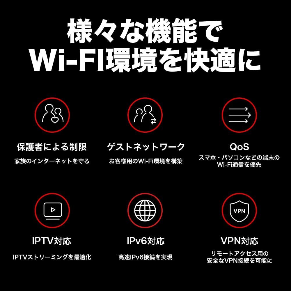 新品未開封 TP-Link MERCUSYS AX1800 WiFi6ルーター デュアルバンド WPA3 IPv6対応 VPN対応 かんたん設定 ギガビット MR70X_画像5