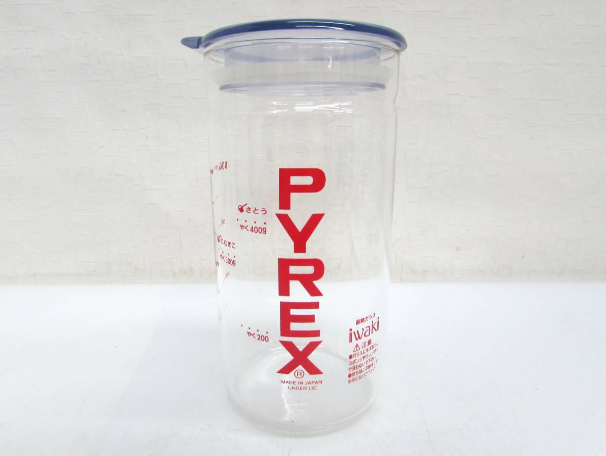  beautiful goods PYREX Pyrex iwaki rock castle glass seasoning container preservation container airtight container Major attaching canister heat-resisting glass made kitchen articles 