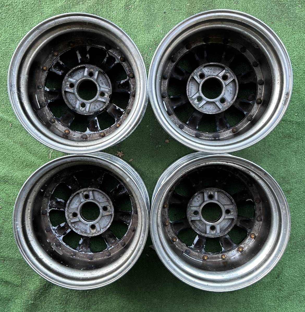 WATANABE RS-Eight 14インチ 6.5J +32 PCD100 4H 4穴 ワタナベ(RS-8)当時物 旧車(リペイント品!)4本 セット Speed Star_画像7