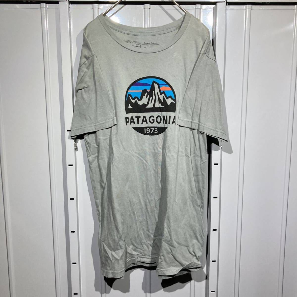 patagonia パタゴニア　フロントビッグロゴ　プリント　半袖Tシャツ　us古着 アメリカ古着　usa製　グレー　S １円スタート_画像2