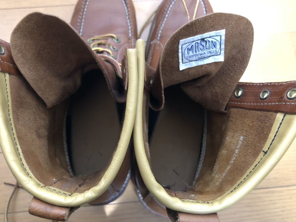 70sヴィンテージMADE IN USAアメリカ製MASON CHIPPEWA FALLS WLSモカシンアイリッシュセッターブーツ白タグ9 1/2_画像10