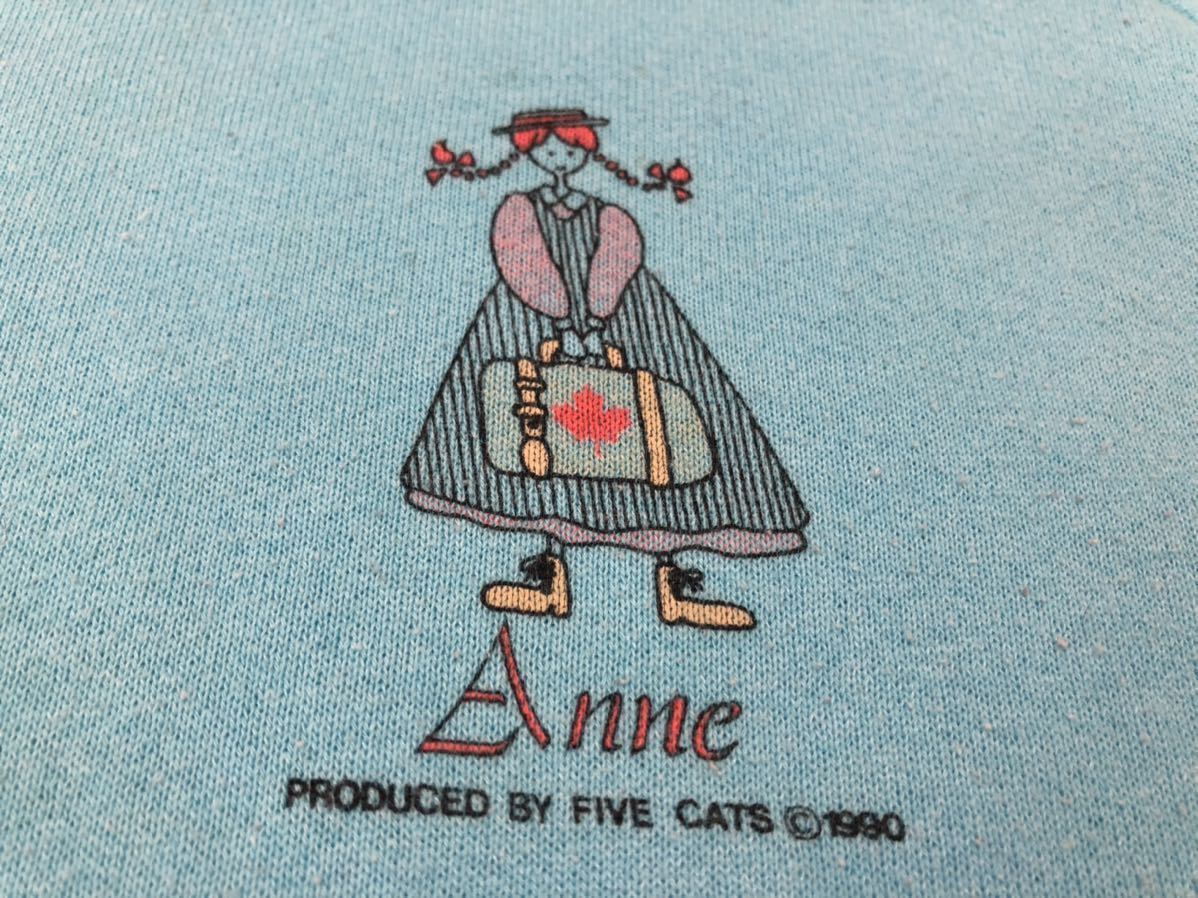 1990年製造ヴィンテージMADE IN USAアメリカ製フルーツオブザルーム anne produce by five cats canads sweatshirtスウェットsize L_画像9