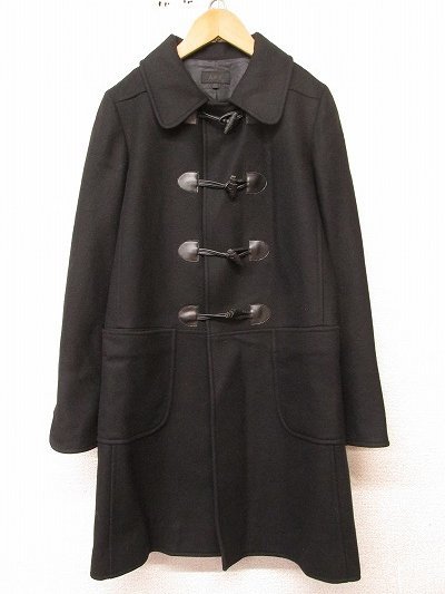 i3348：難あり*フランス製！A.P.C.アーペーセー アルパカ混ダッフルコート 36 ブラック黒/レディース　_画像1