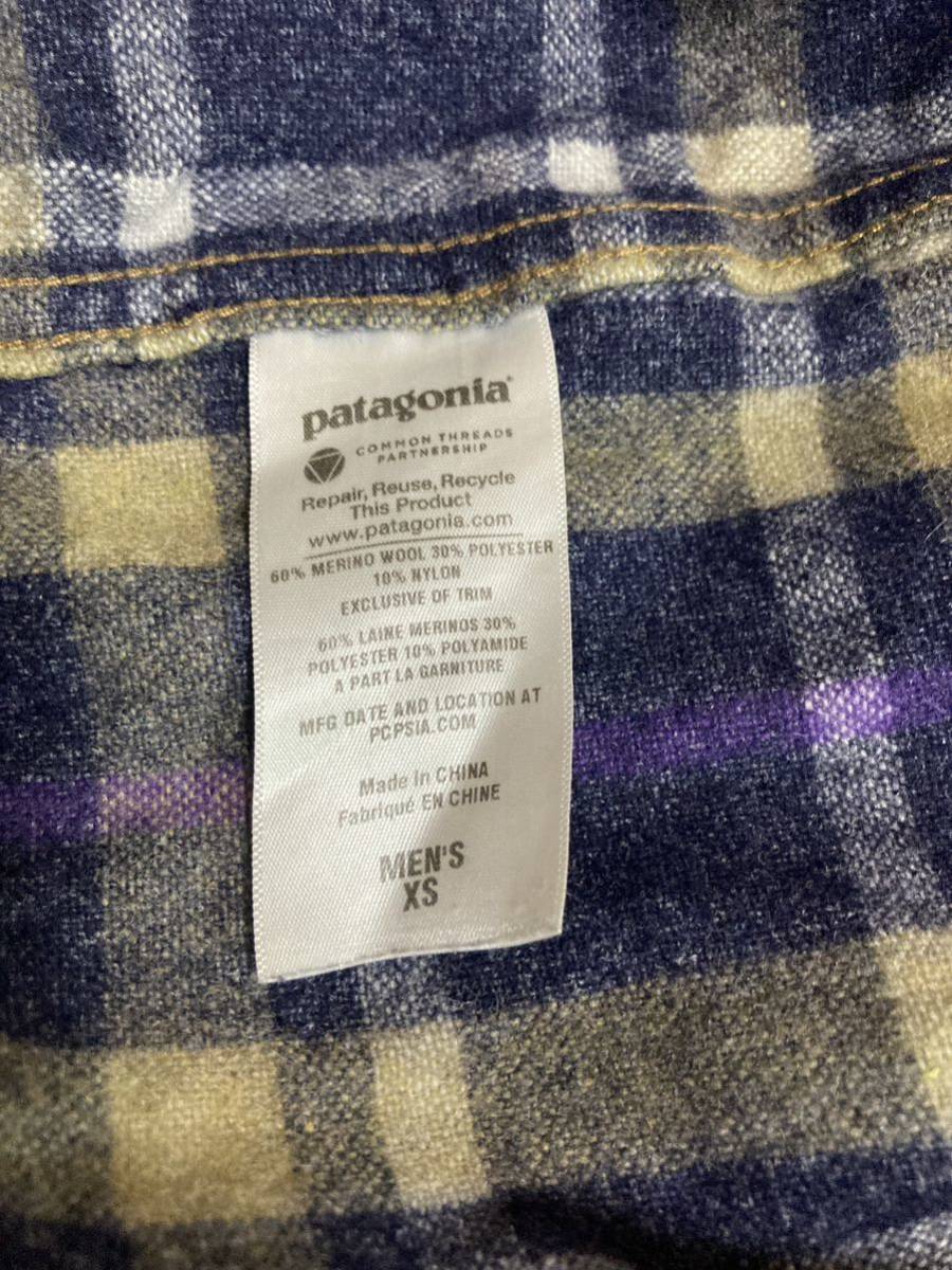 patagonia パタゴニア p6 ウールシャツ　ネルシャツ 長袖シャツ ２０１３年製 ＴＹＰ　秋冬用　ＸＳサイズ 美品　厚手　ヴィンテージ_画像7