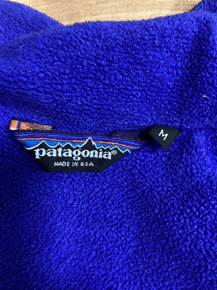 patagonia パタゴニア p6 シェルドシンチラジャケット　ナイロンジャケット　ボアジャケット　ブラックXブルー　９０Ｓ　Ｍサイズ　美品_画像9