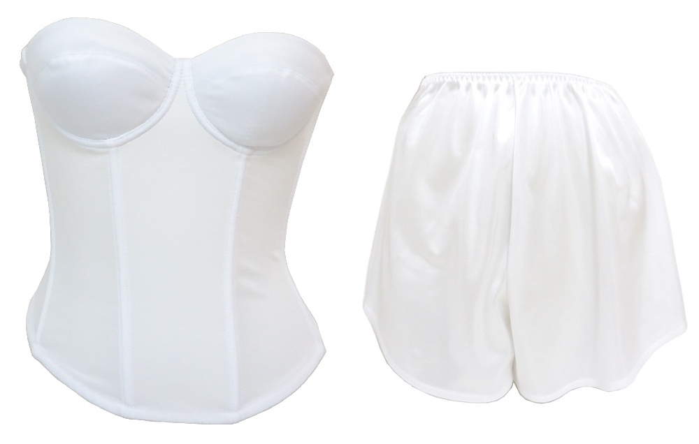 ( бесплатная доставка )D75*L* белый * свадебное белье бюстье & tap pants {2 позиций комплект } [ tap pants. . надеты взамен. когда удобный. ] новый товар 