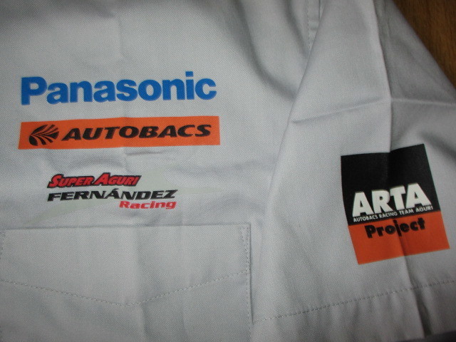 ARTAスーパーオートバックス・ホンダ F1 スーパーGTアグリ チームクルー・ピットシャツ 美中古 サイズL（LL相当）の画像4