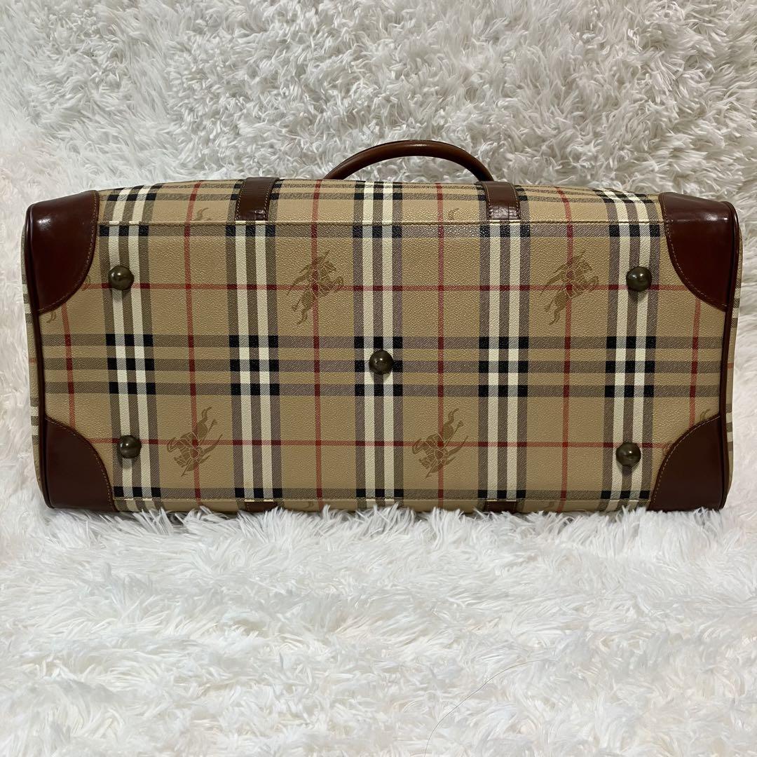 バーバリー　BURBERRY　ボストンバッグ　ショルダーバッグ　ハンドバッグ　2way PVC レザー　ノバチェック　ホースロゴ　大容量　旅行鞄_画像8