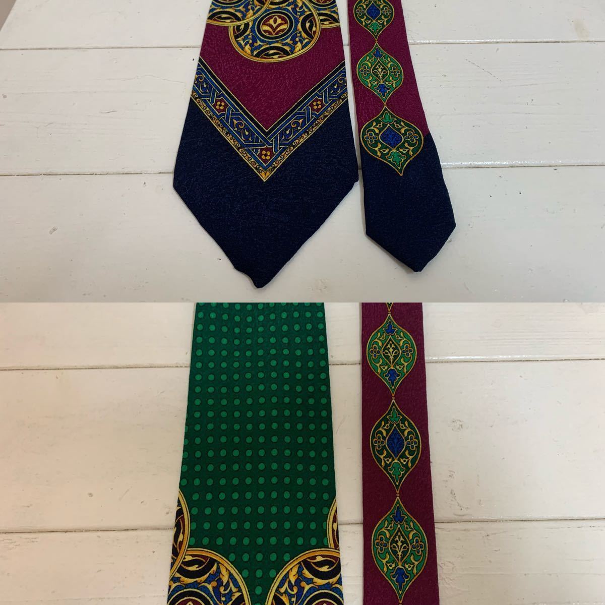 VERSACE VINTAGE 90s GIANNI VERSACE ジャンニ ヴェルサーチ ヴィンテージ MADE IN ITALY イタリア 柄 ドット シルクネクタイ アーカイブ_画像3