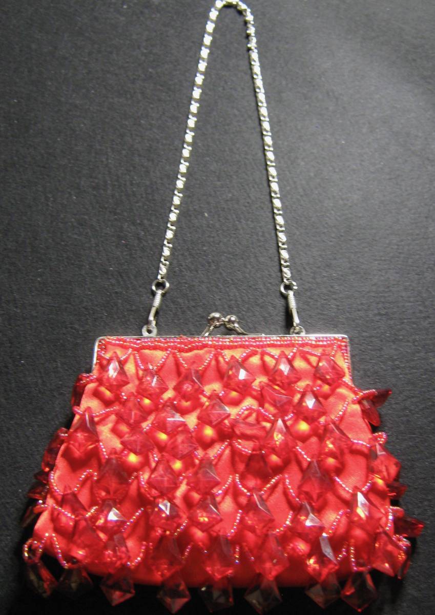 §§[ bulrush . beads bag small | red (1] new goods unused goods ( long-term storage ) clothing accessories : party wedding coming-of-age ceremony presentation birthday . The Seven-Five-Three Festival . compilation .. girl 