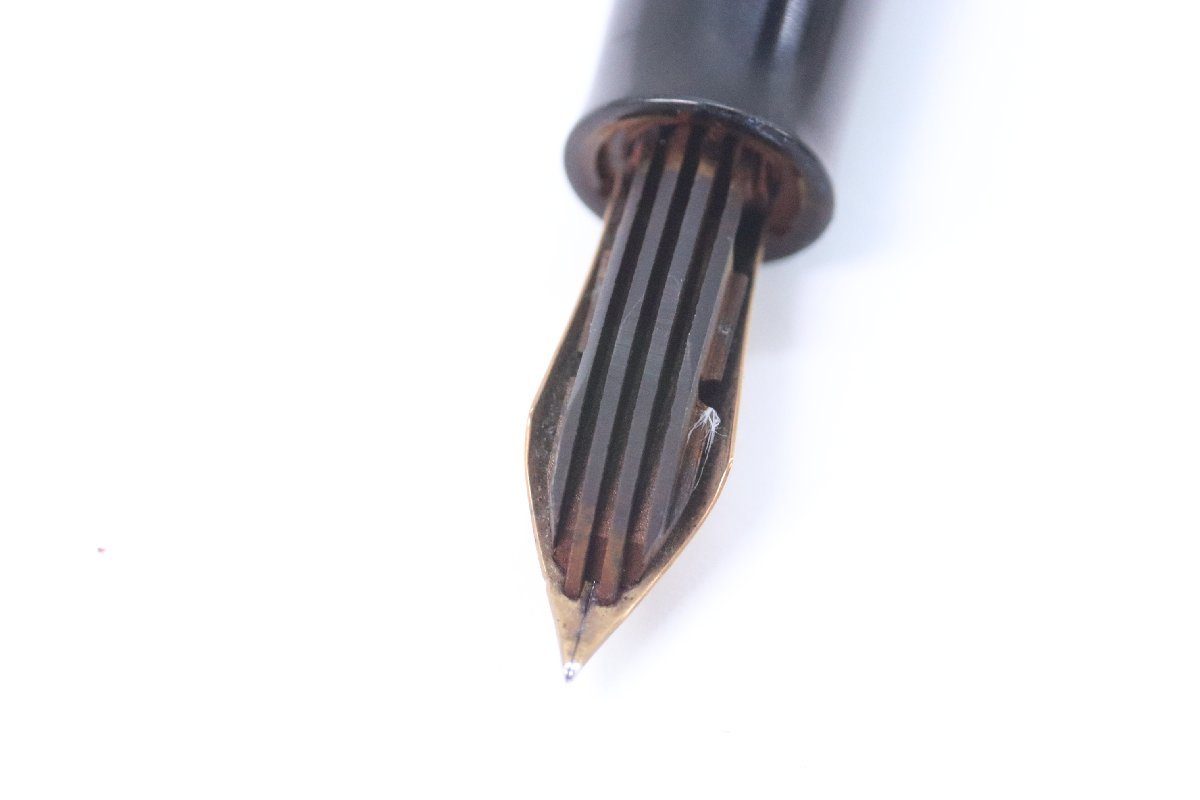 Pelikan ペリカン 万年筆 400 ペン先 14C 585 刻印 グリーンストライプ 文具 筆記用具 0485-B_画像10