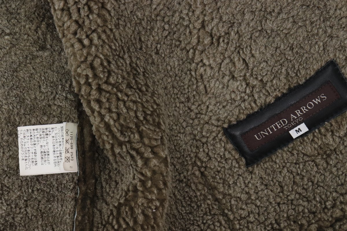 UNITED ARROWS ユナイテッドアローズ レザー ジャケット アウター 上着 ボア 長袖 革 サイズ Ｍ ブラック メンズ 0307-HA_画像8