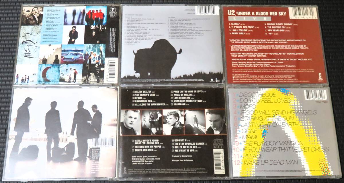 ◆U2◆ U2 6枚まとめて 6枚セット 6CD Best of 1990 - 2000, Achtung Baby, Rattle & Hum, Pop, Under a Blood Red Sky 送料無料
