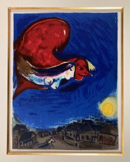 【特価】　　≪　 マルク・シャガール 　≫　　　リトグラフ【 石版画 】 　 1950年 　　 OISEAU ROUGE ET FEMME　　MARC　CHAGALL