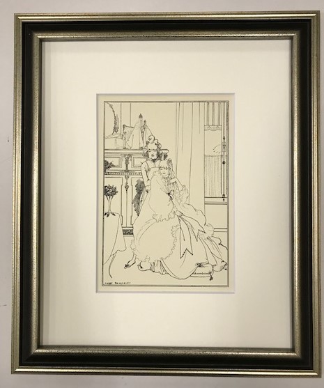 【特価】　≪　　オーブリー・ビアズリー　　≫　　オリジナルラインブロック　　THE　COIFFING　　1900年　　AUBREY　BEARDSLEY_画像1