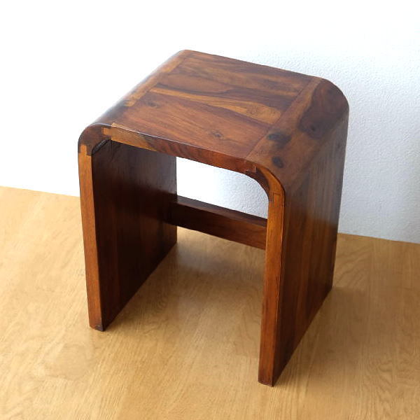 スツール 木製 おしゃれ 玄関椅子 ベッド ソファ サイドテーブル 花台 天然木 無垢材 ネストテーブル ウッドカーブネストスツール M