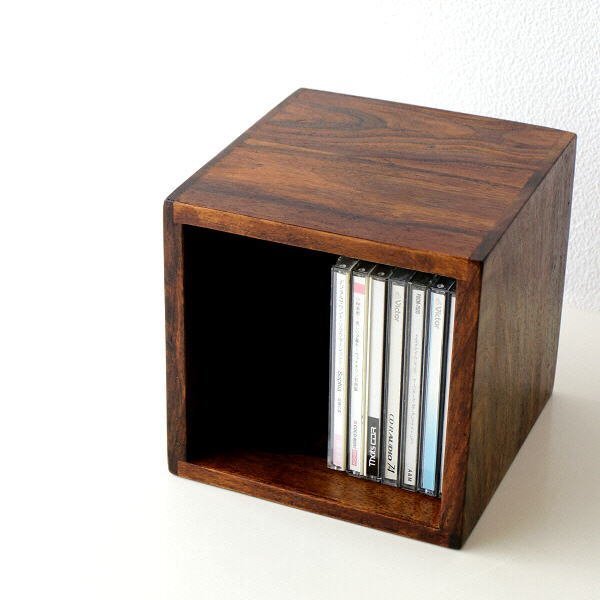CDラック おしゃれ 木製 無垢 CD収納 アジアン シーシャムウッドCDボックス 送料無料(一部地域除く) kan1953の画像1