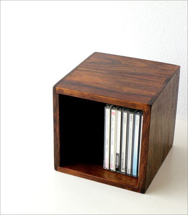CDラック おしゃれ 木製 無垢 CD収納 アジアン シーシャムウッドCDボックス 送料無料(一部地域除く) kan1953の画像2