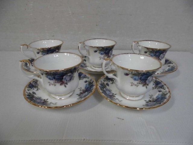 12-130♂ROYAL ALBERT/ロイヤルアルバート カップ＆ソーサー 5客まとめ売り ミントン/ムーンライトローズ♂_画像2