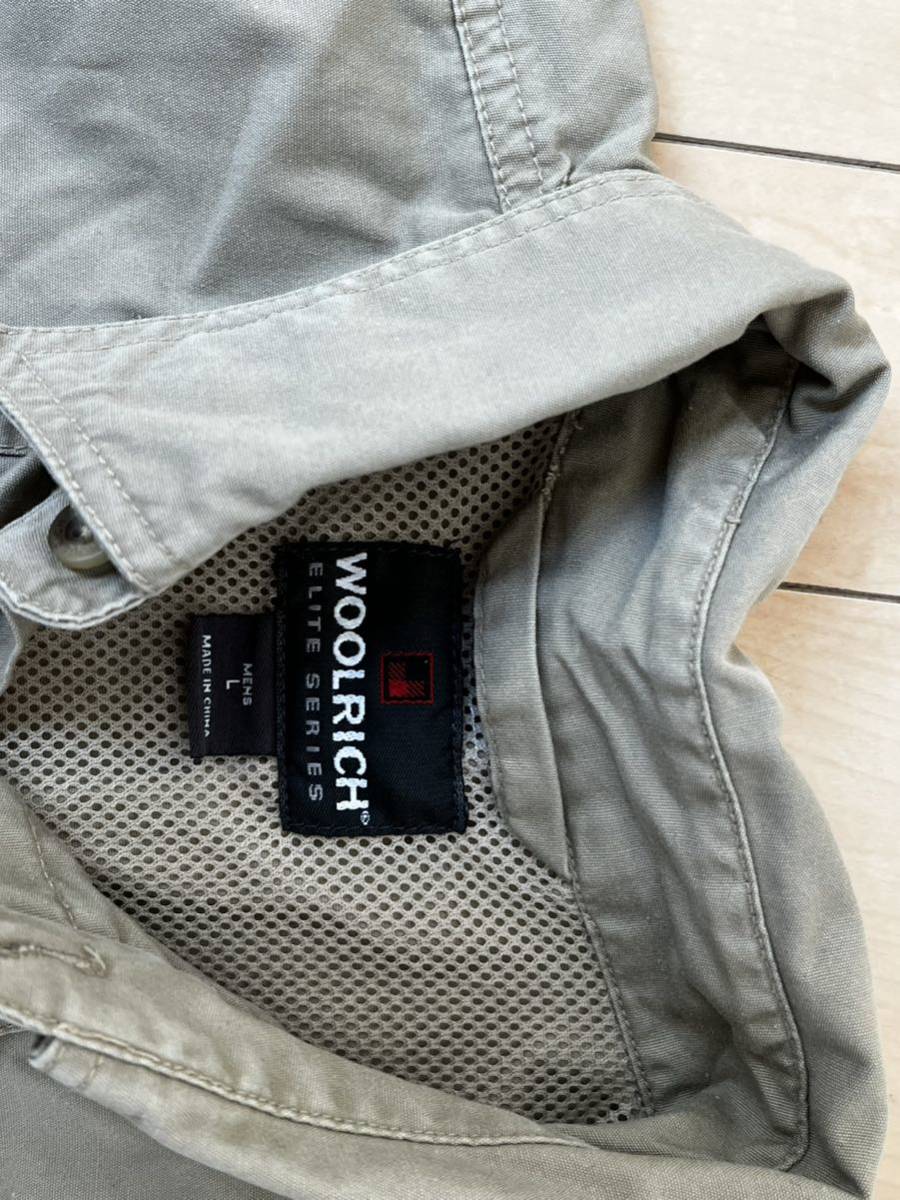  ウールリッチ コットンシャツ カーキ 　L　WOOLRICH　USMC 海兵隊 　初期アフ 　_画像1