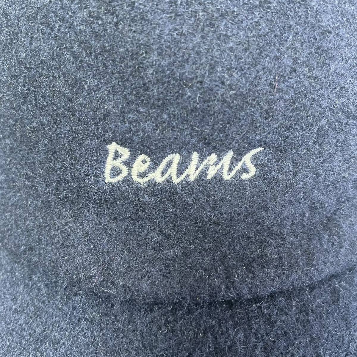 【新品】BEAMSビームス 刺繍ロゴが上品！大人のウールベースボールキャップ フリーサイズ サイズ調節可能