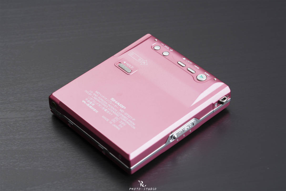 極美品丨SHARP 高音質 MDプレーヤー MD-ST521-P PINK 整備品_画像4