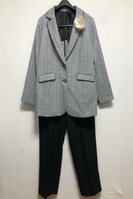  new goods *3L tall! black series formal pants suit! with corsage! long jacket *u838