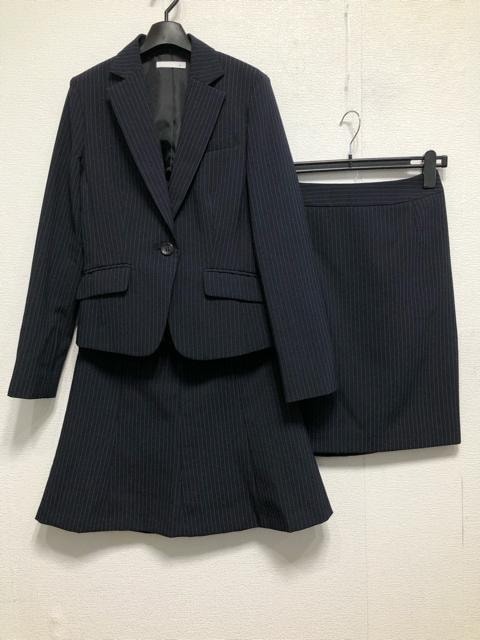新品☆9号M紺系ストライプ♪2種スカートスーツ♪お仕事オフィス☆u868_画像2