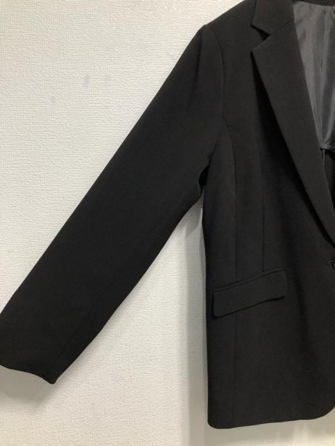  new goods *3L! black series plain! extension extension stretch material tailored jacket! work *u956