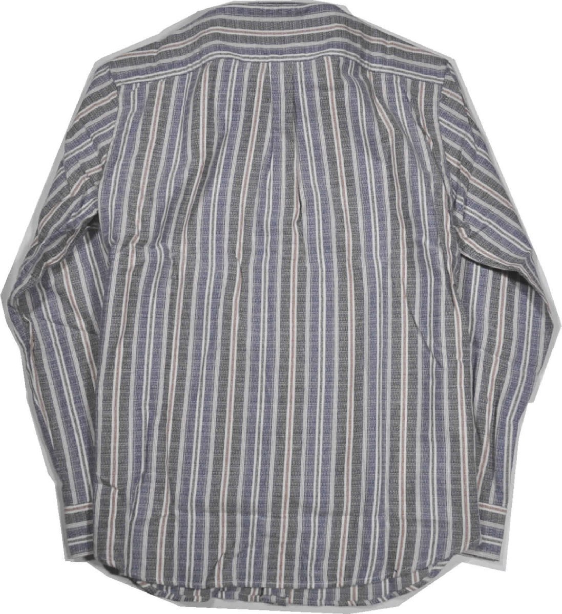 [ビバリーヒルズポロクラブ] ワークシャツ 長袖 cotton綿 ストライプ 春夏 Mサイズ 67ネイビー 2430-1035の画像6