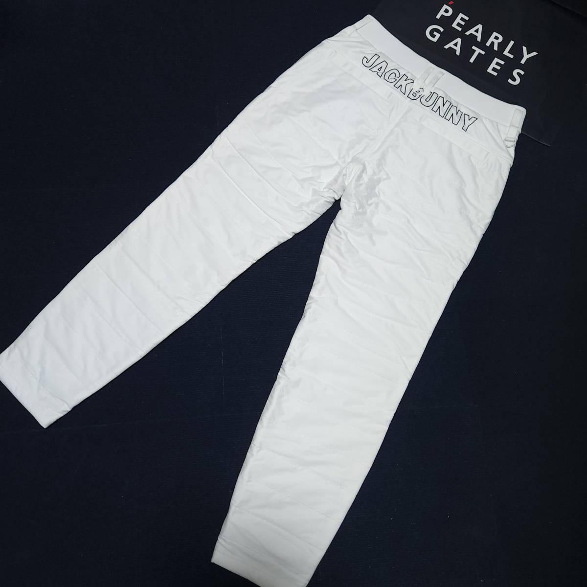 正規品　新品　PEARLY GATES　パーリーゲイツ　ジャックバニー　バックロゴ中綿パンツ　裏起毛　暖ったか　お洒落なロゴ　ホワイト　size6_画像3