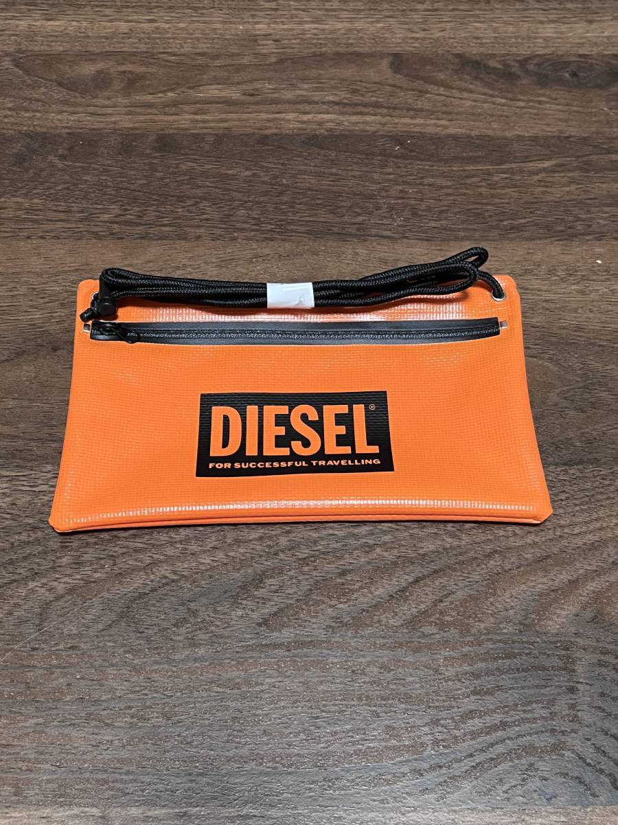 【新品・非売品】DIESEL ディーゼル ポーチ　ノベルティー　オレンジ　防水風加工_画像1