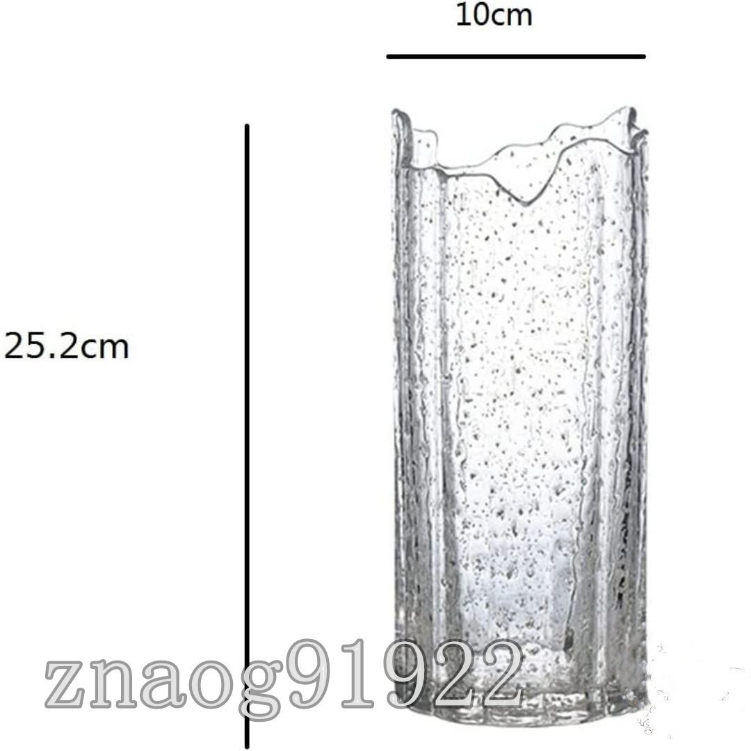 夜 優しく光る 高さ25cm カット花瓶 フラワーベース 洋室・和室 花器 水栽培 インテリア ヨーロピアンスタイル クリアガラス ZCL614_画像3