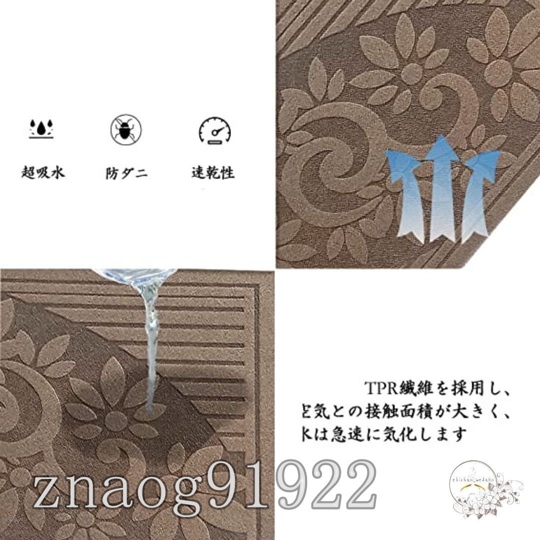 薄型玄関マット ブラウン 屋外 室内 滑り止め 業務用 家庭用 速乾 吸水 泥落とし 洗える エントランス かわいい オシャレ DIY ZCL611_画像6